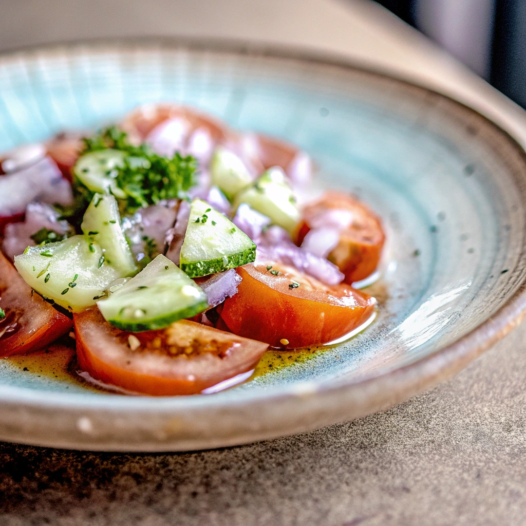 3 Easy Steps to prepare Moroccan Tomato and Cucumber Salad 4 cucumber salad